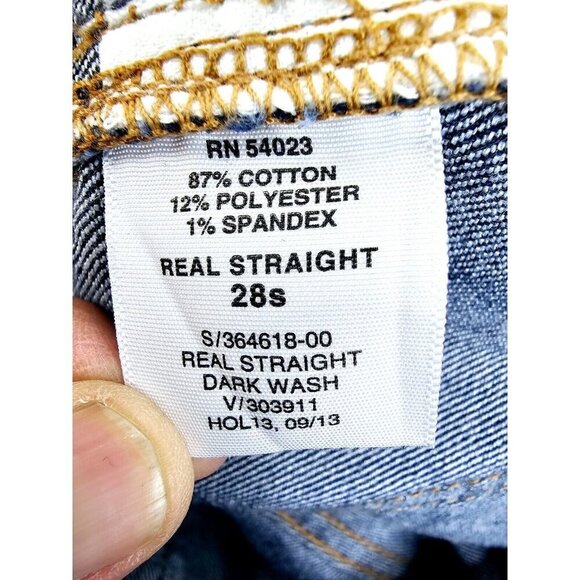 Gap 1969 28X28 Womens Real Straight Dark Wash Blue Denim 5 Pocket Jeans Size 28S - Picture 6 of 12